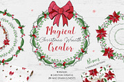 Christmas wreath creator and pattern, an Illustration by Jermolina Mockups (Thumbnail 1 of 8)