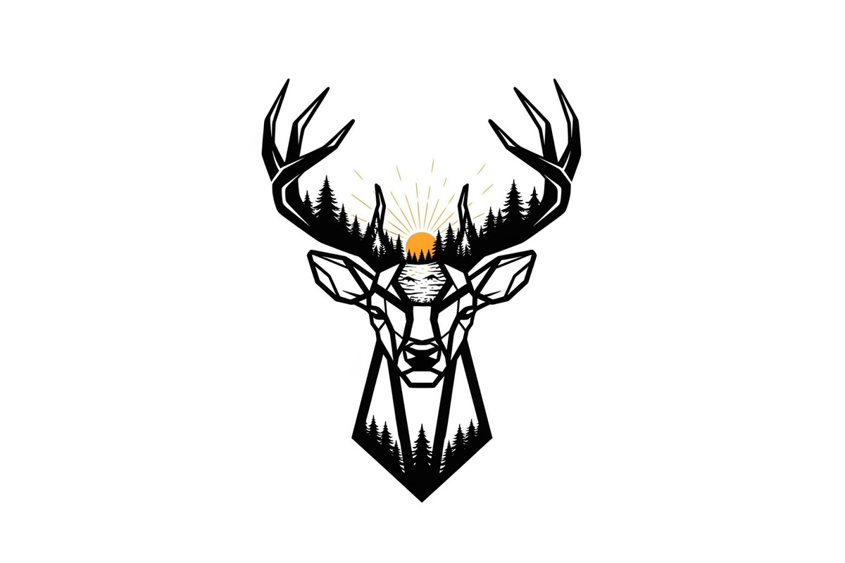 Artistic Geometric Deer Head Bundle, an Illustration by yasushie (Photo 26 of 31)