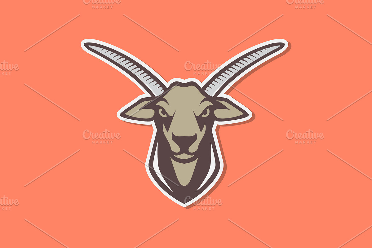 goat alpine ibex wildlife logo, a Branding & Logo Template by devastd