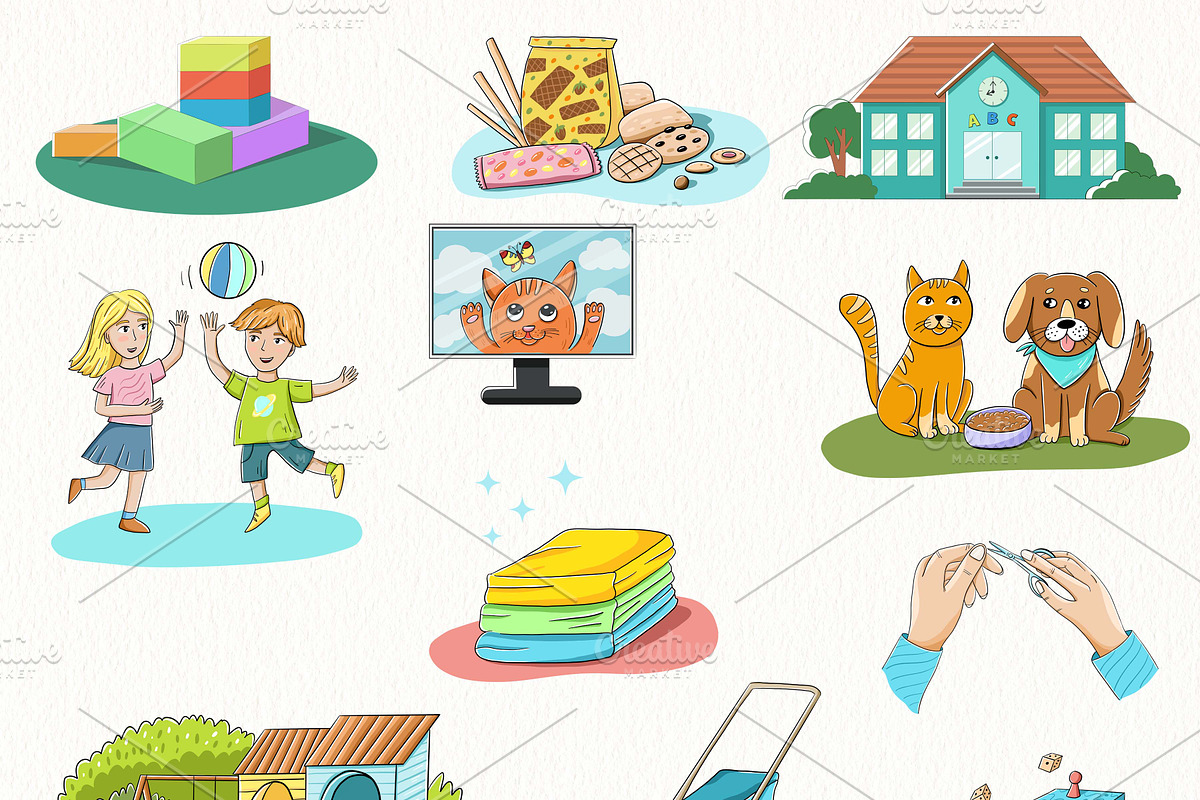 Printable Kids Chore Clip Art PNG, an Education Illustration by svetodesign (Photo 4 of 7)