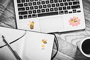 Cute bee stickers, an Animal Illustration by JulyGart (Thumbnail 3 of 3)