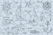 Hand drawn nautical set, an Illustration by Aglia ART (Thumbnail 2 of 6)