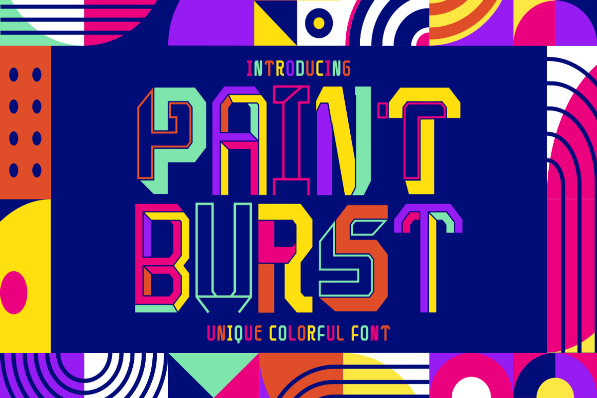 Paint Burst Unique Colorful Font, a Font by PutraCetol Studio (Photo 1 of 11)
