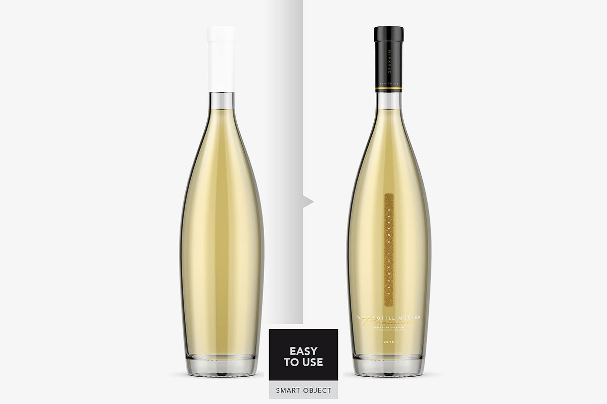 White Wine Bottle Mockup, a Packaging Mockup by Graxaim Mock-up (Photo 6 of 6)