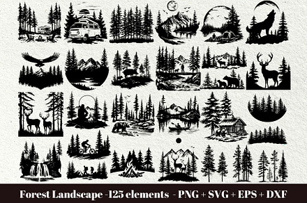 Forest Landscape SVG Bundle, an Animal Illustration by DENIDigitalArtSudio
