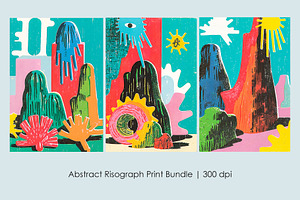 Abstract Risograph Print Bundle