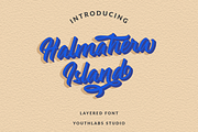 Halmahera Island - Layered Font, a Script Font by Youthlabs Studio (Thumbnail 1 of 13)