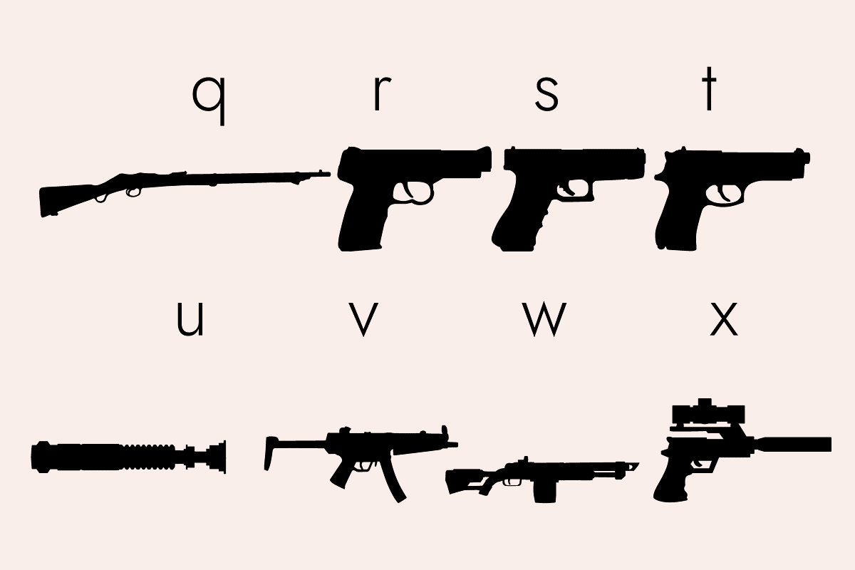 Weapons Silhouettes Dingbats Font, a Symbol Font by Minimalartstudio (Photo 7 of 11)