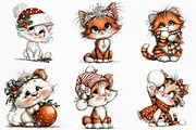 Christmas  Cats Clipart, an Illustration by Craft Nest (Thumbnail 6 of 6)