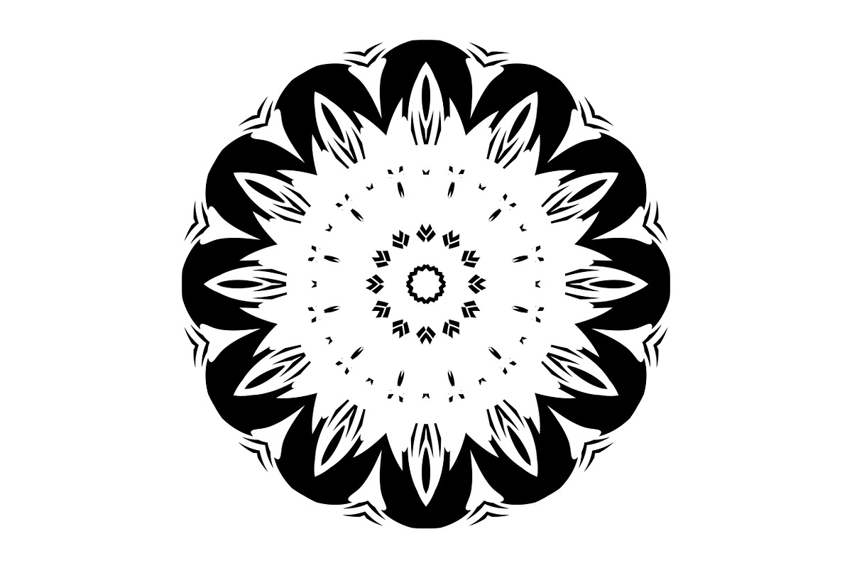 Ornamental Black White Mandala Pack, a Decorative Illustration by NJ Himel (Photo 83 of 103)