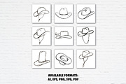 Cowboy Hat Western Doodles Bundle, a Sport Illustration by Guavanaboy (Thumbnail 2 of 3)