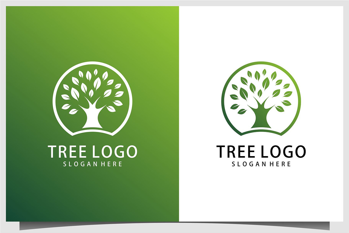 tree life green logo design, a Branding & Logo Template by ebinta99