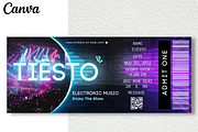 Editable Concert Ticket Template, an Invitation Template by YasdeyDesigns (Thumbnail 1 of 9)