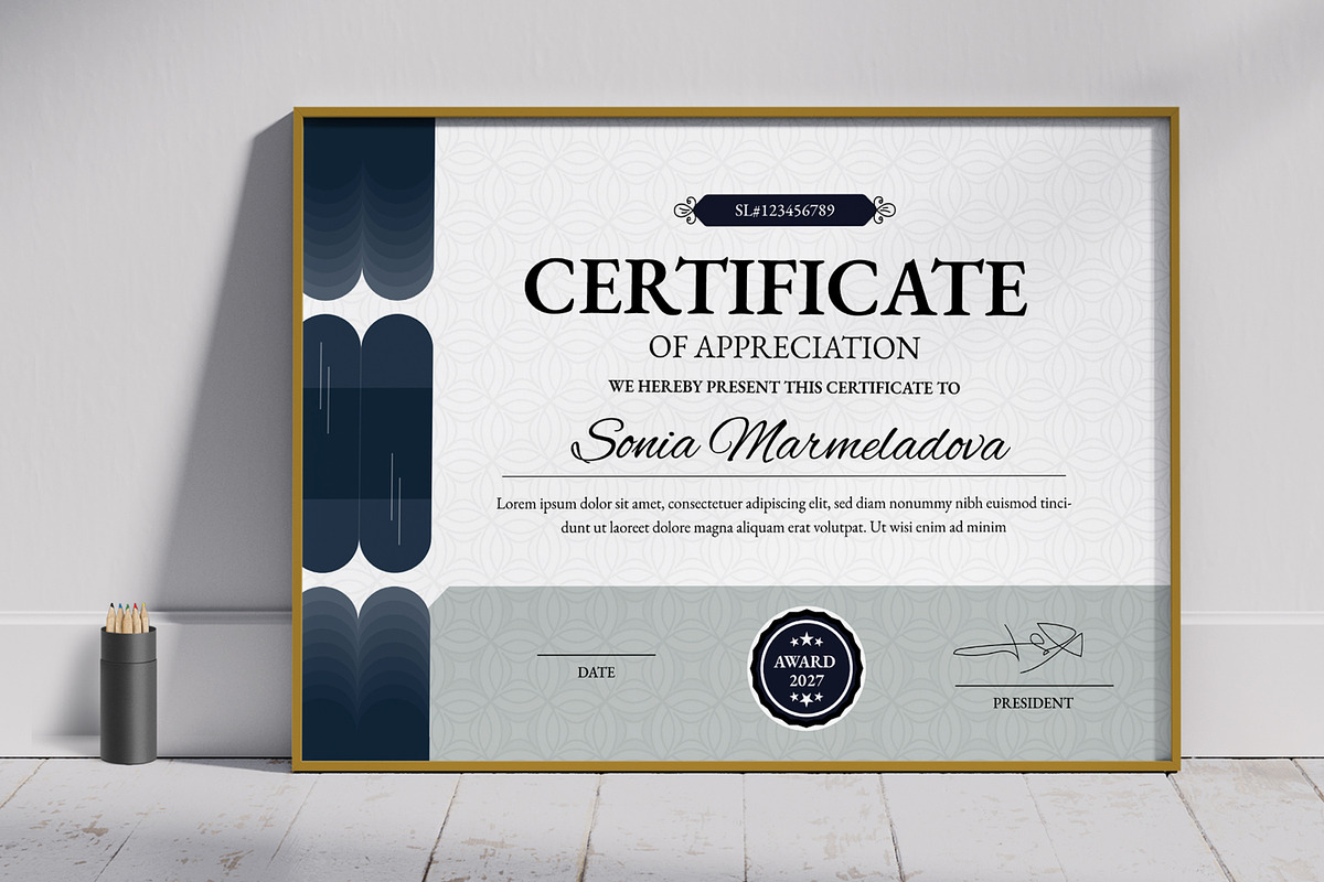Certificate of Achievement Layout, a Stationery Template by ContestDesign (Photo 1 of 3)
