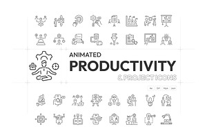 Project Productivity Animated Icons, an Outline Icon by Prosymbols