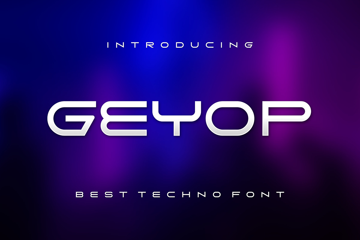Geyop Techno Font, a Sans Serif Font by alanwarstd (Photo 1 of 5)