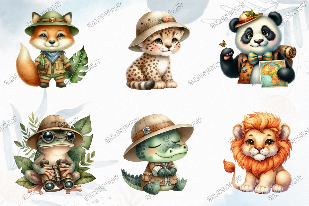 Safari Watercolor Jungle Animals, a Graphic by designcity5 (Photo 3 of 5)
