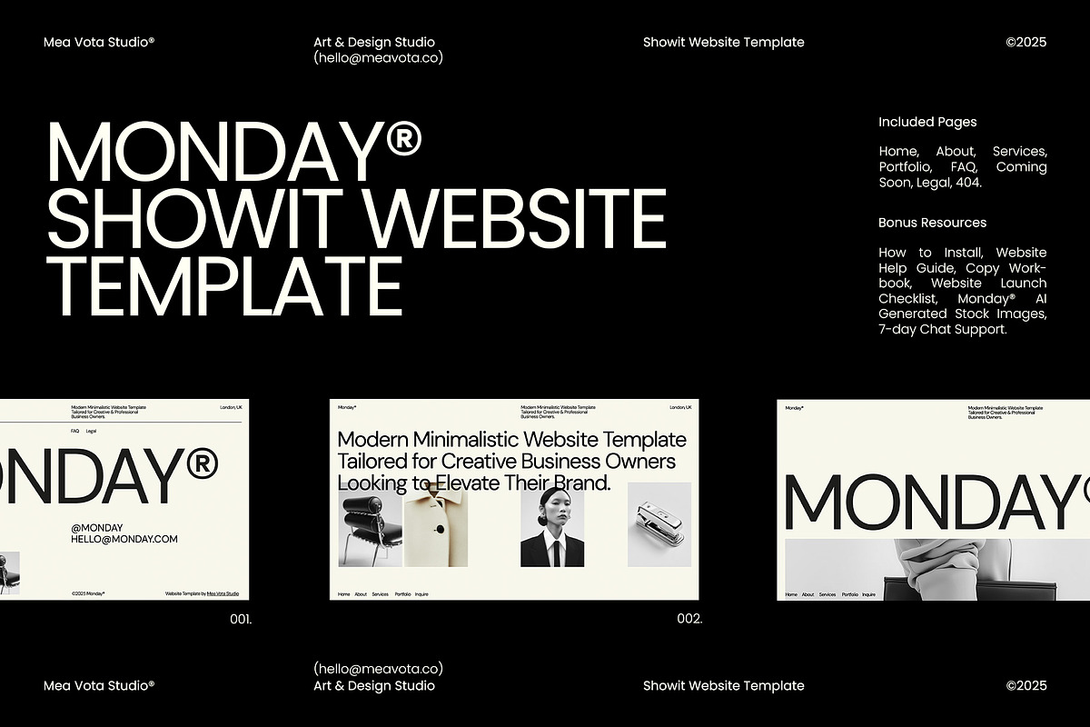 Monday Showit Website Template