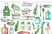 Kitchen watercolor set. Cookbook, an Illustration by SabinaWatercolorArt (Thumbnail 2 of 16)