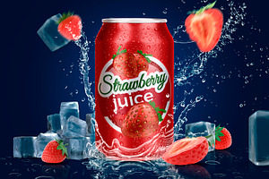 Tin Can Water Droplets Mockup