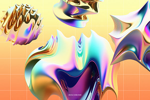 3D IRISCHROME Abstract Objects