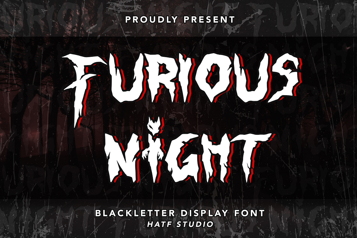 Furious Night, a Blackletter Font by HATFSTUDIO (Photo 1 of 8)