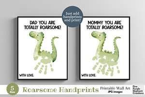 Fun Roar Dinosaur Handprint Kid Art