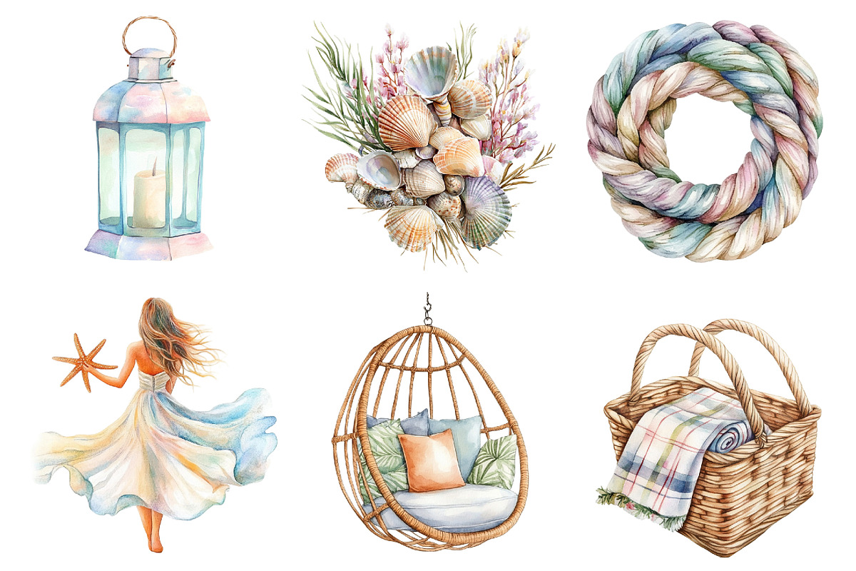 Boho Beach Clipart, an Illustration by CitraGraphics (Photo 2 of 5)