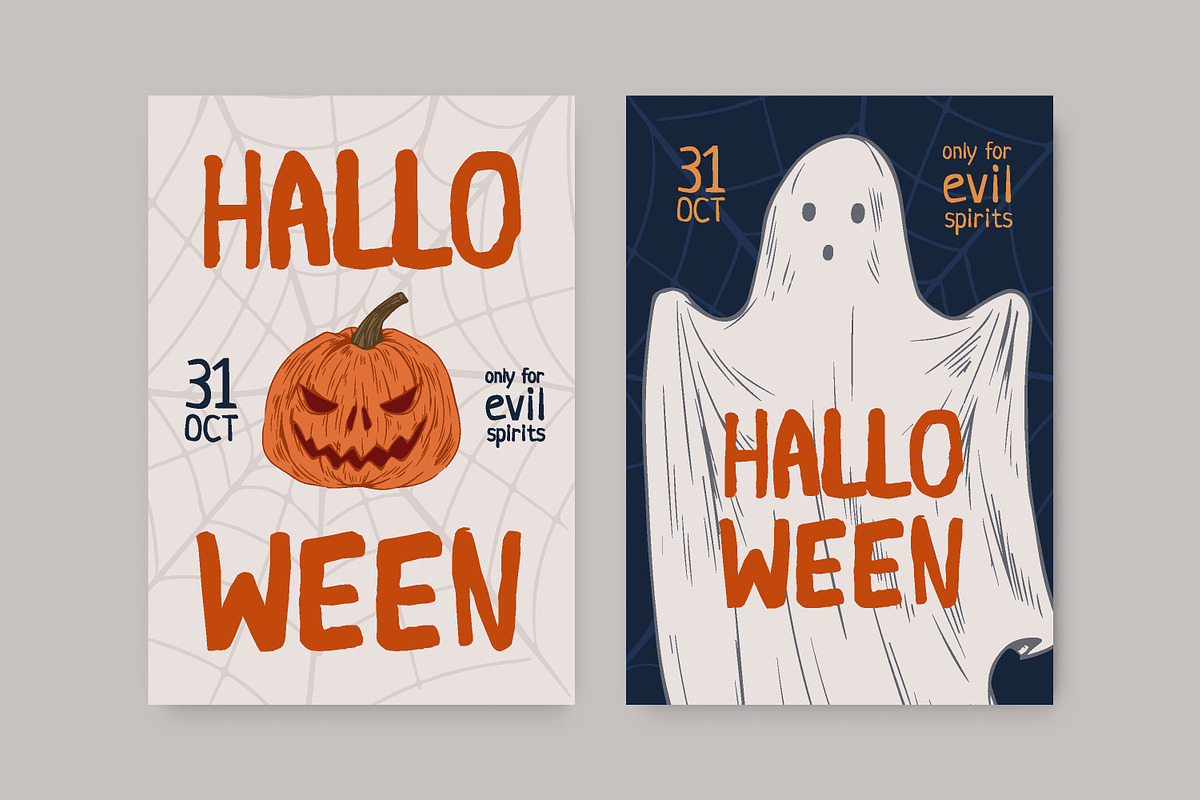 Halloween posters, cards, seamless, a Decorative Illustration by Good Studio (Photo 4 of 17)