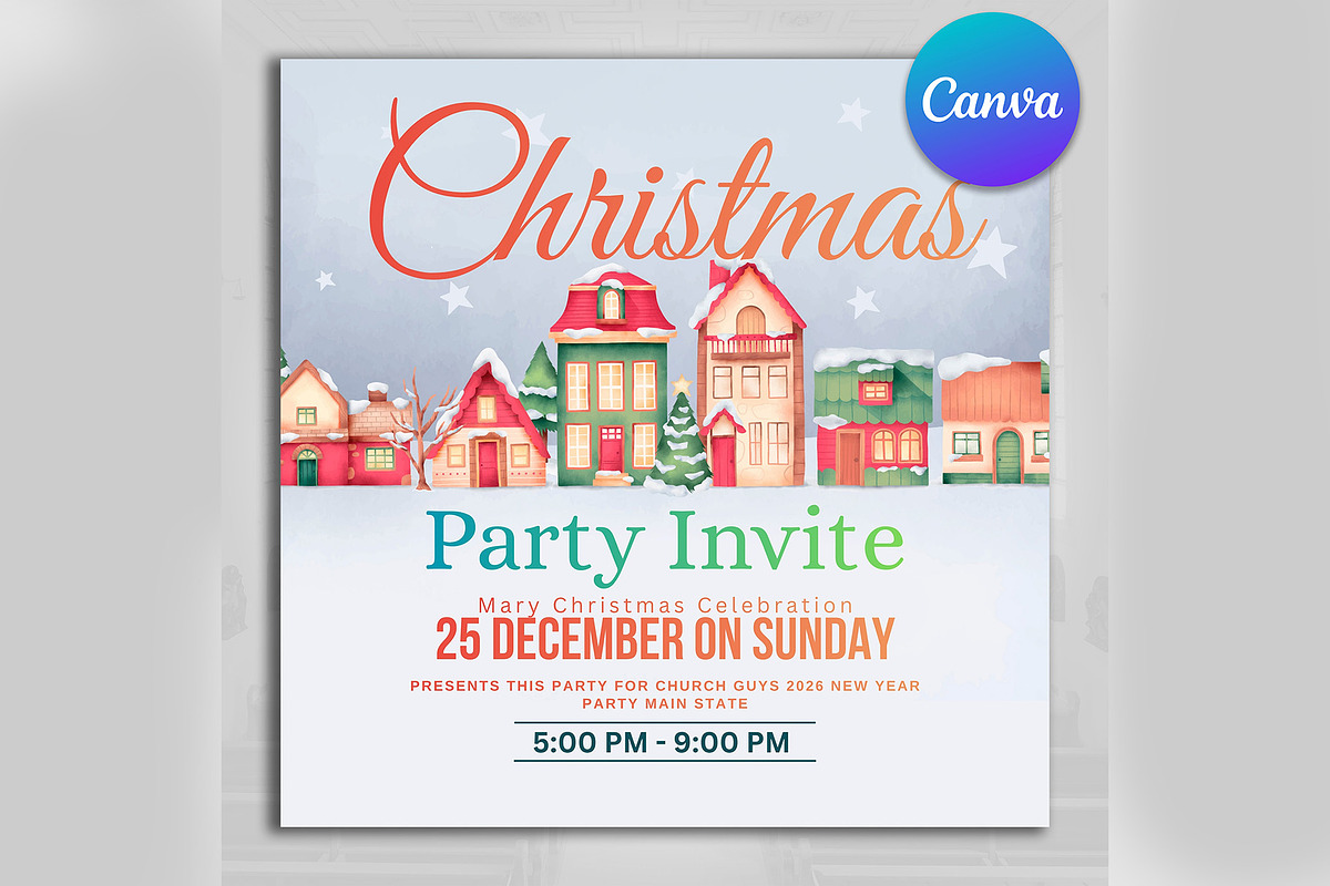 Christmas Card Invites, Canva PDF, a Social Media Template by Design Up (Photo 4 of 8)