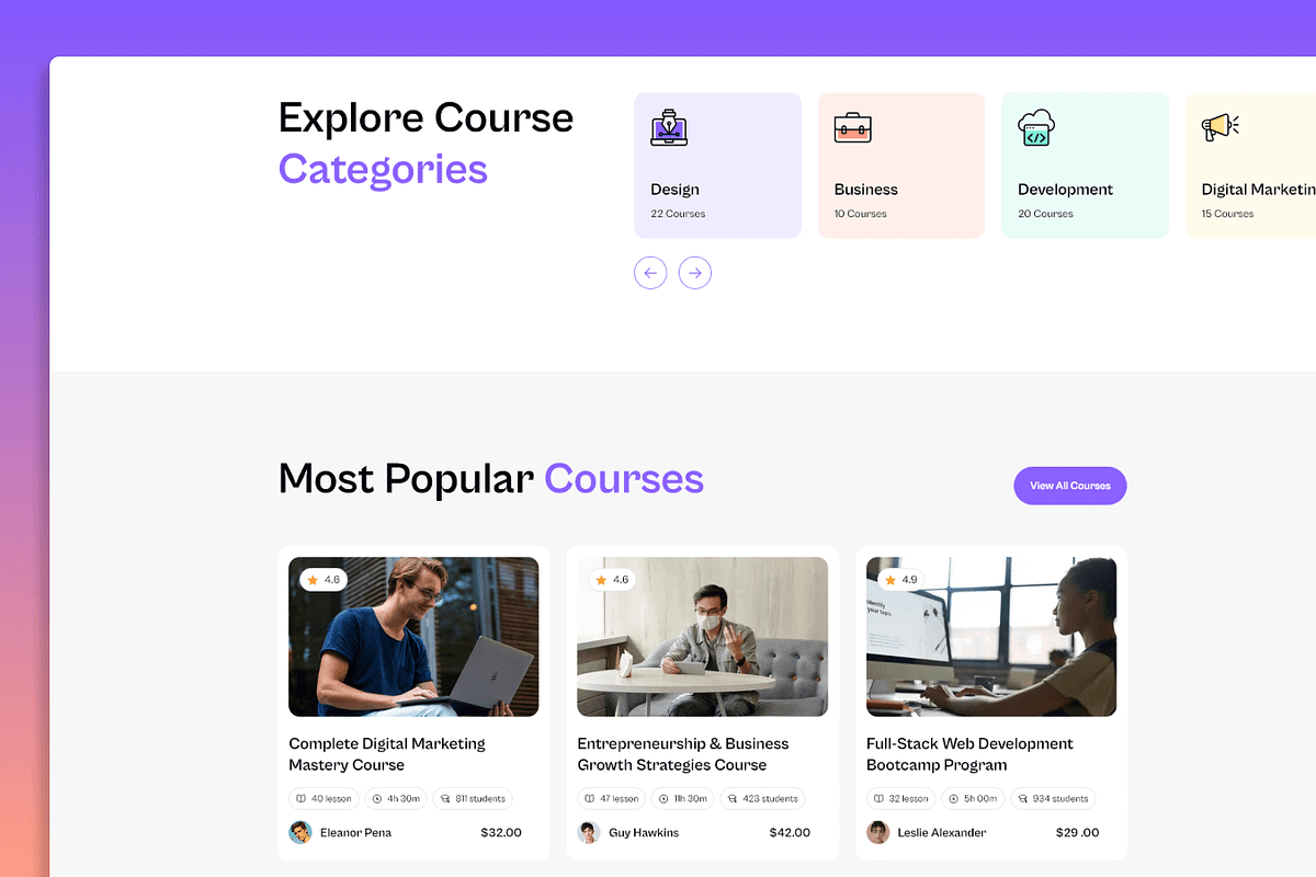 BrightMind –  Course Figma Template, an UI Kit Template by Flow Samurai Templates (Photo 3 of 5)