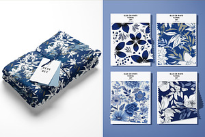 Blue On White Floral Patterns