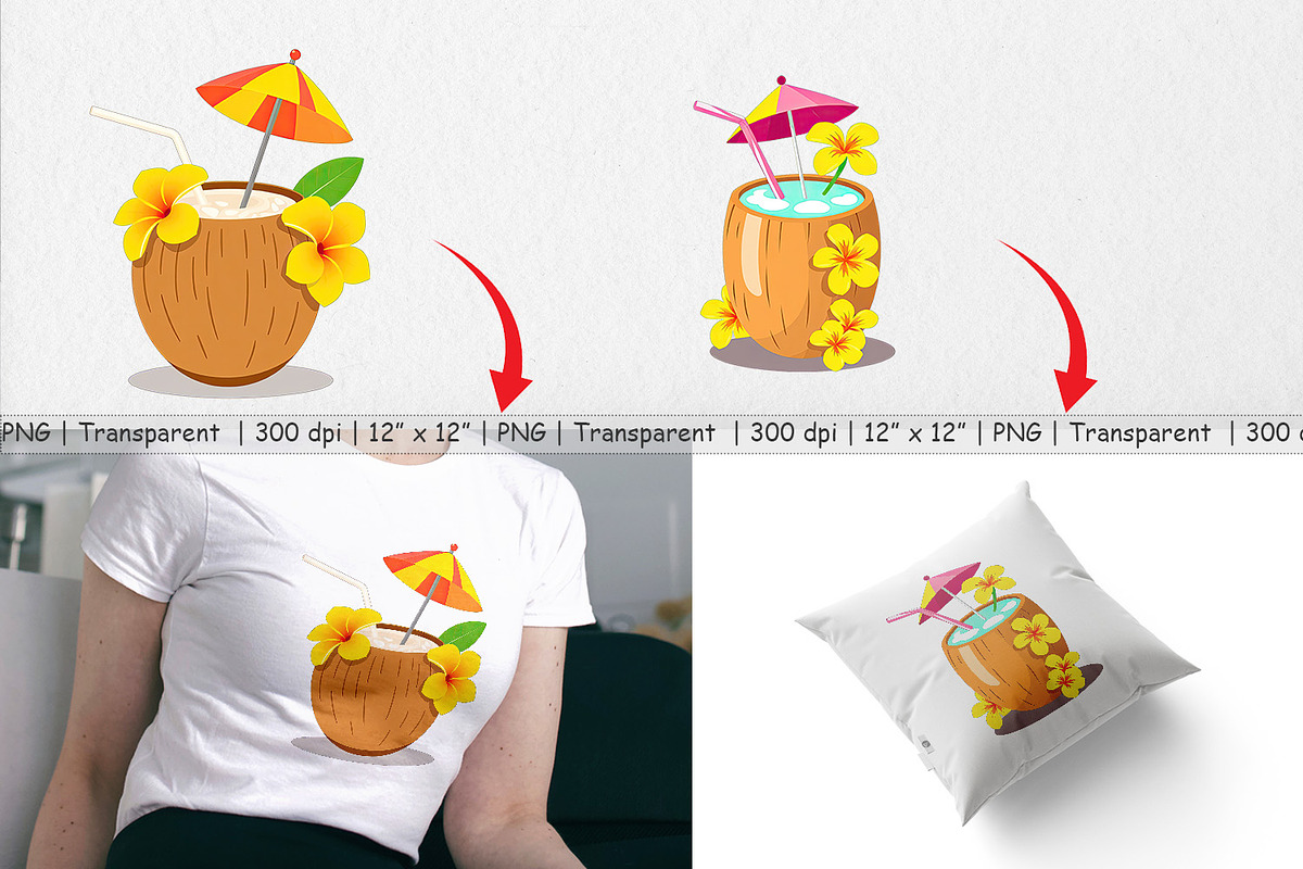 Coconut Drink Clipart, a Graphic by Artnoy (Photo 3 of 5)