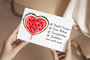 Watercolor Watermelon Clipart, an Illustration by Libby Wishes (Thumbnail 5 of 7)
