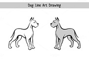 Dog line art drawing, an Animal Illustration by Teneresa (Thumbnail 1 of 2)