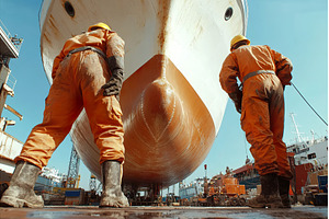 Shipbuilding workers in protective, an Industrial Photo by Lermont51