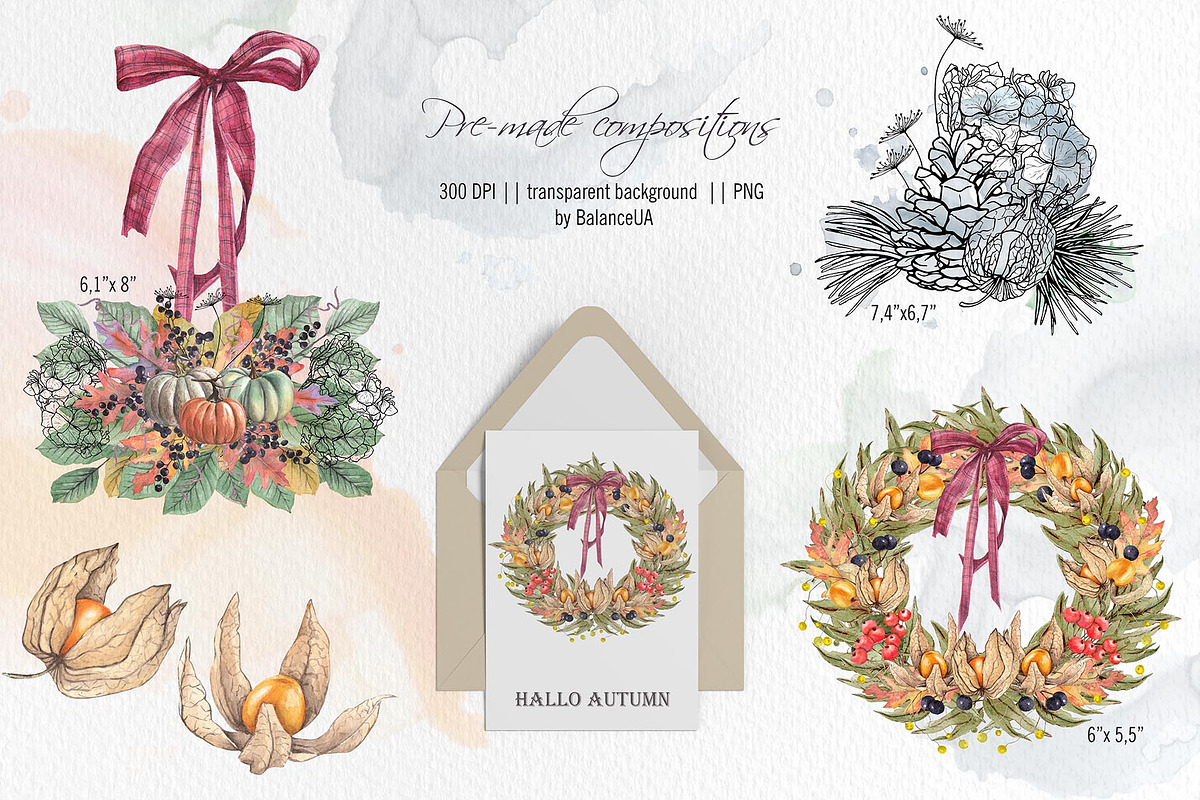 Thanksgiving Watercolor Clipart, an Illustration by BalanceUA (Photo 6 of 13)
