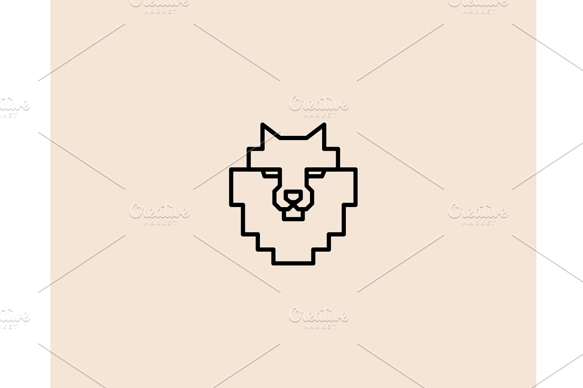 A dog head minimalistic logo. A wolf, an Illustration by Bureau