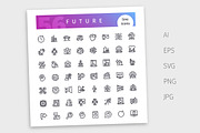 Future Line Icons Set, an Outline Icon by Voysla's Shop (Thumbnail 4 of 4)