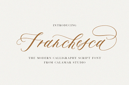 Franchesca |Wedding Calligraphy Font, a Script Font by Calamar Studio