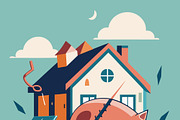 Piggy bank with house & solar panel, a Finance Illustration by SouravDesign (Thumbnail 3 of 3)