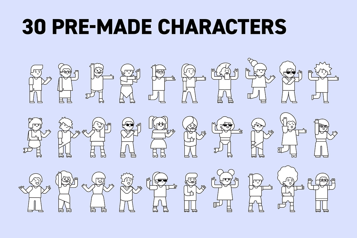 Vector Geometric Character Creator, a Person Illustration by Katedsgn (Photo 4 of 7)