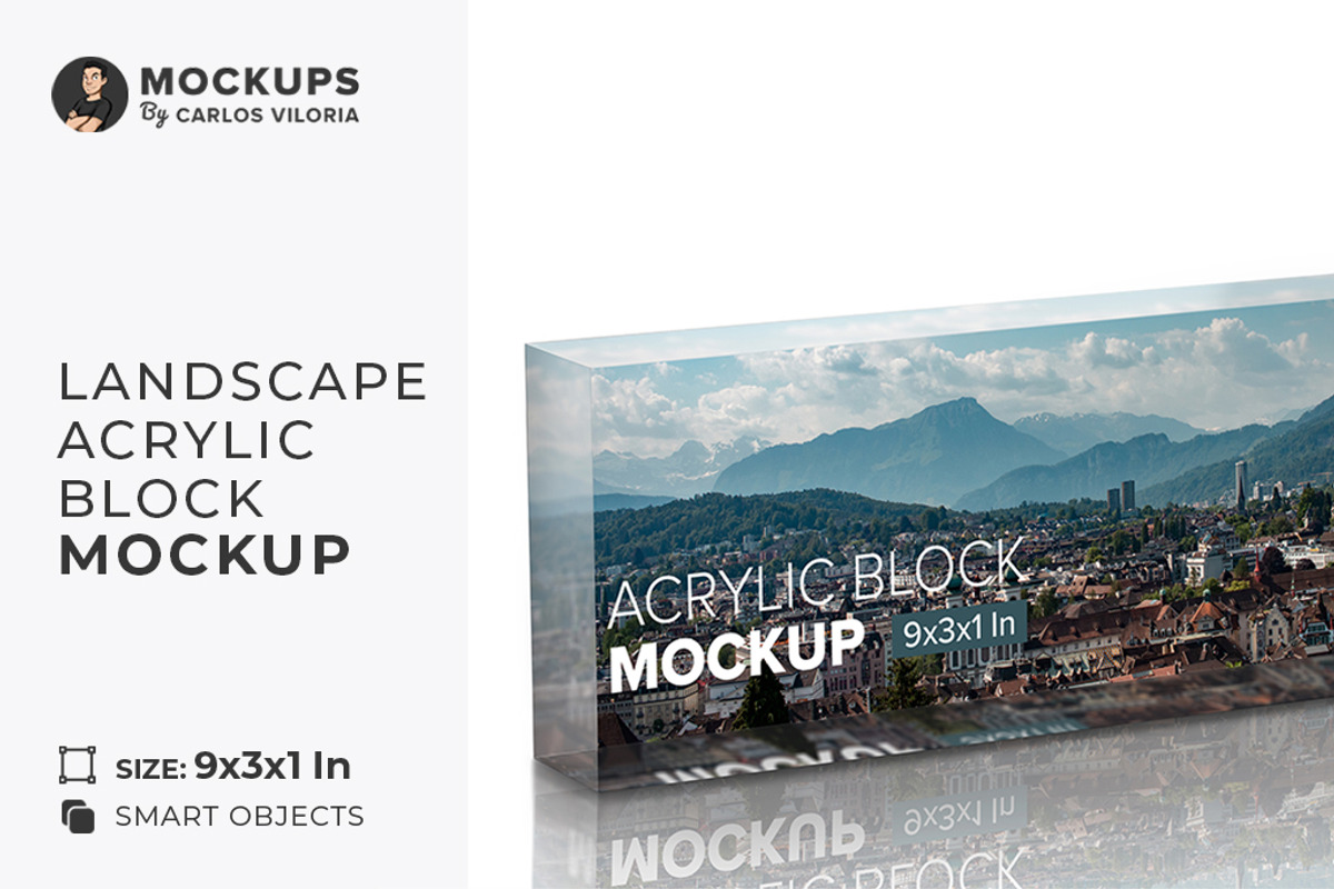 Landscape Acrylic Block Mockup, a Merchandise Mockup by Mockups by Carlos Viloria (Photo 1 of 6)