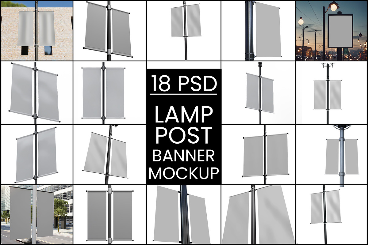 Lamp Post Banner Mockup, a Product Mockup by Designbuys (Photo 2 of 20)