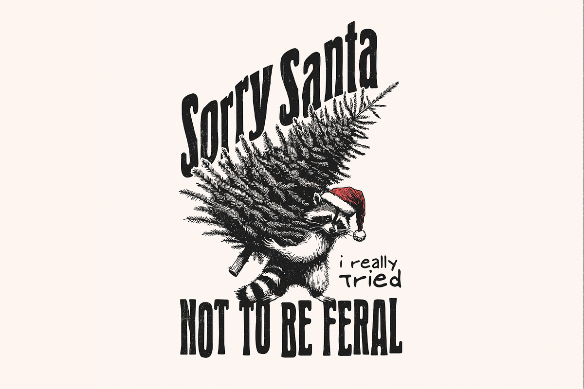 Sorry Santa, Feral Raccoon PNG, an Illustration by SharpMarketplace (Photo 1 of 9)