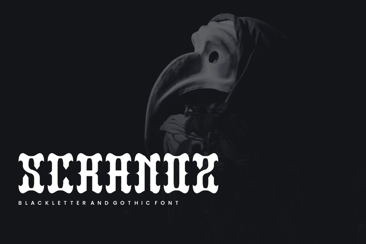 Scranoz - Artdeco Font, a Blackletter Font by Iqsiart Studio (Photo 3 of 6)