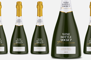 Champagne Green Bottle Mockup