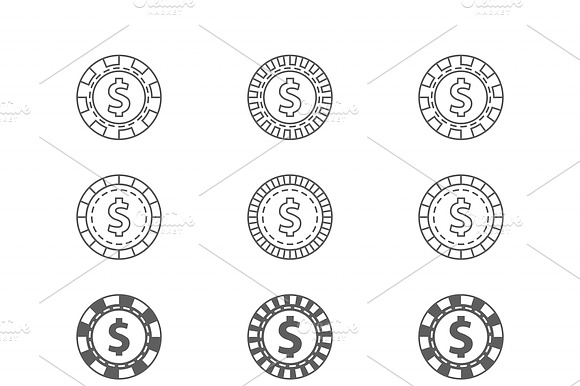 Set Of Casino Gambling Chips