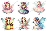 Watercolor Fairy Clipart, an Illustration by designcity5 (Thumbnail 2 of 5)