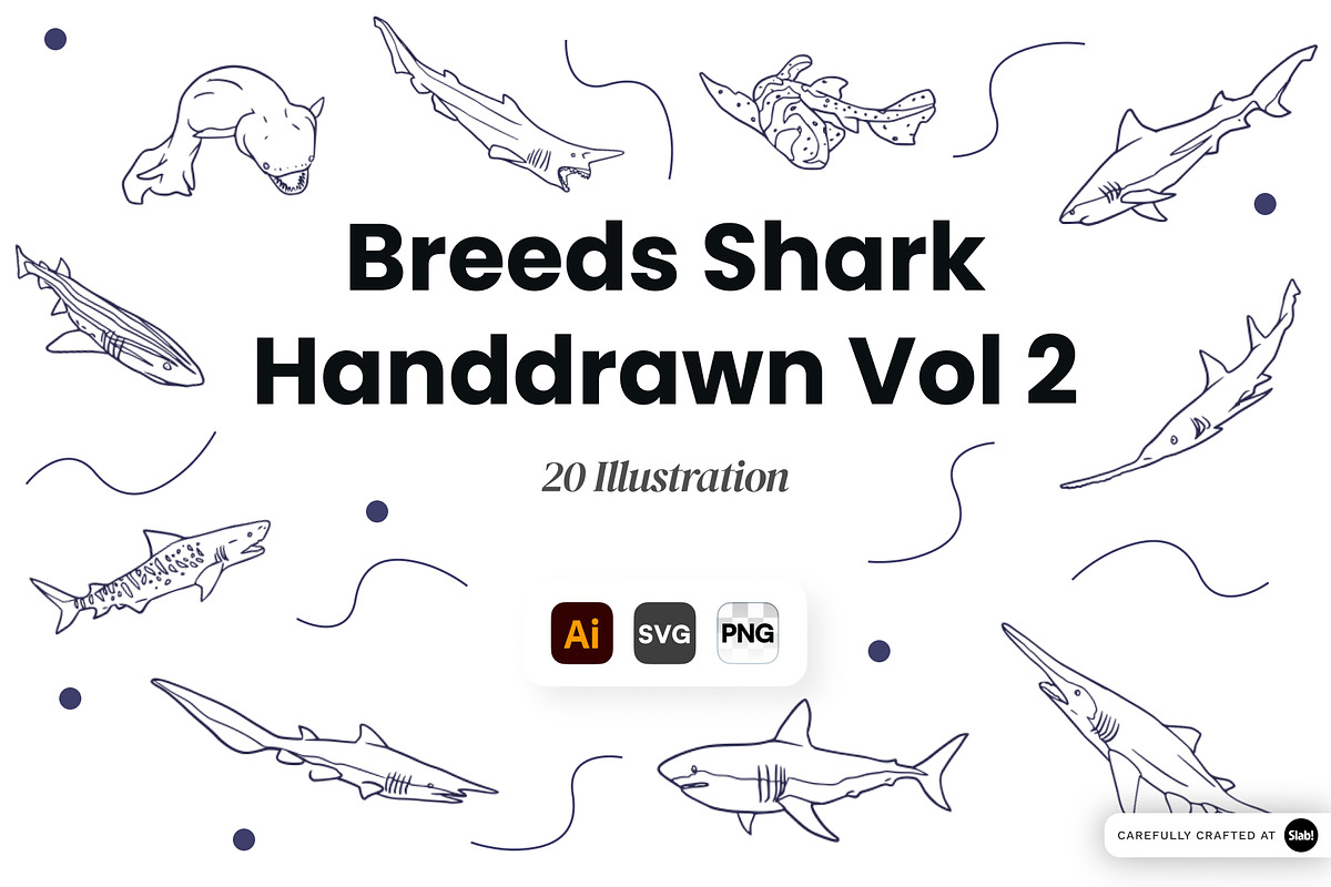 Breeds Shark Handdrawn Vol 2, an Animal Illustration by SLAB! Design (Photo 1 of 3)